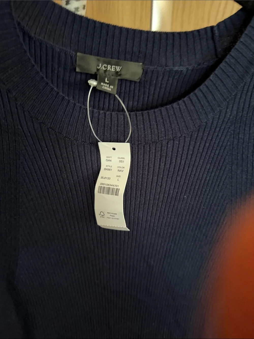 J. Crew Navy Long Sleeve Ribbed Knit Dress